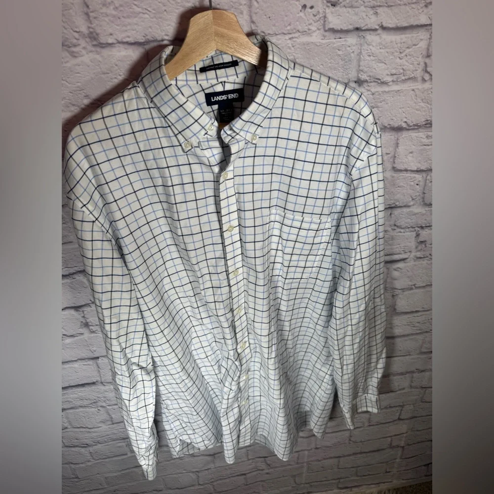 Men's Long Sleeve Buttondown Solid No Iron Broadcloth Shirt‎ size 17 - 37 T